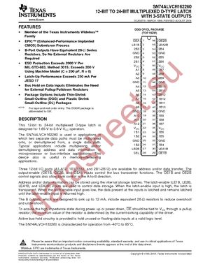 SN74ALVCH162260GR datasheet  